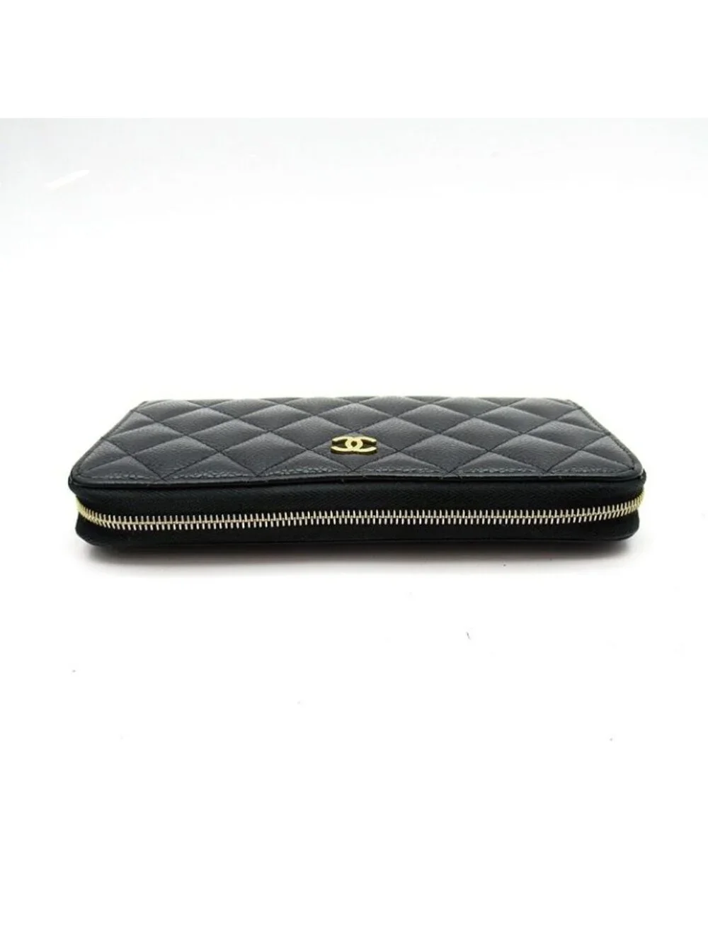 Chanel Full Zipper Wallet Caviar Leather Black